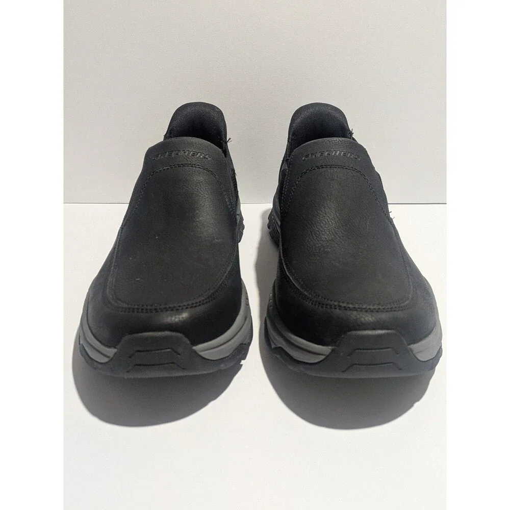 Skechers Relaxed Fit Memory Foam Black‎ Slip On Shoes Men’s 11